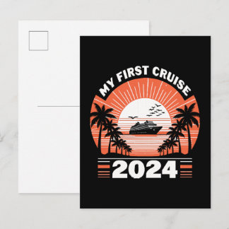 Meine erste Kreuzfahrt 2024 Einladungspostkarte