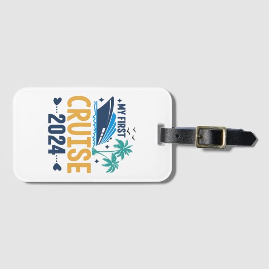 Meine erste Kreuzfahrt 2024 Gepäckanhänger (Vorderseite (Horizontal))