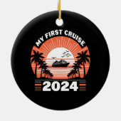 Meine erste Kreuzfahrt 2024 Keramik Ornament (Hinten)