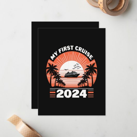 Meine erste Kreuzfahrt 2024 Mitteilungskarte (Vorderseite/Rückseite Beispiel)