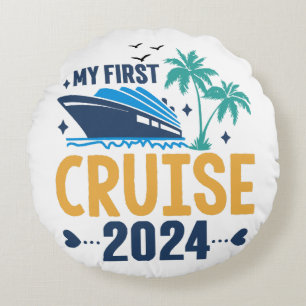 Meine erste Kreuzfahrt 2024 Rundes Kissen