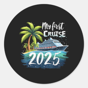 Meine erste Kreuzfahrt 2025 Runder Aufkleber