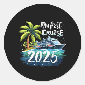 Meine erste Kreuzfahrt 2025 Runder Aufkleber