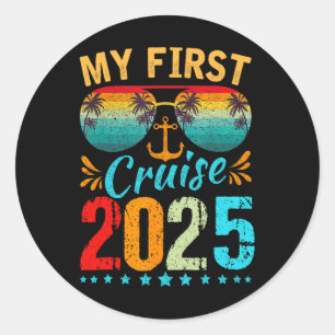 Meine erste Kreuzfahrt 2025 T-Shirt Familienurlaub Runder Aufkleber