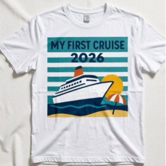 Meine erste Kreuzfahrt 2026 Retro-Sonnenuntergang T-Shirt