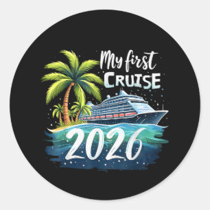 Meine erste Kreuzfahrt 2026 Runder Aufkleber