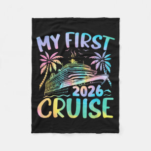 Meine erste Kreuzfahrt 2026 Urlaub Tie Dye Familie Fleecedecke