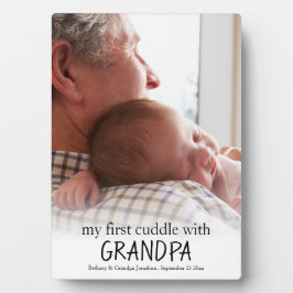 Meine erste Kuddel mit Großvater Foto Baby Neugebo Fotoplatte