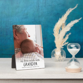 Meine erste Kuddel mit Großvater Foto Baby Neugebo Fotoplatte
