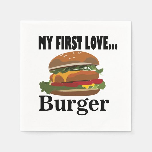 Meine erste Liebe Burger Party Serviette (Vorderseite)