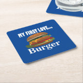 Meine erste Liebe Burger Rechteckiger Pappuntersetzer (angewinkelt)