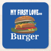 Meine erste Liebe Burger Rechteckiger Pappuntersetzer (Vorderseite)