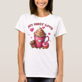Meine erste Liebe Kaffee und Kuchen T-Shirt (Vorderseite)