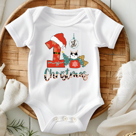 Meine erste Niedliche Weihnachtskatze Baby Strampler