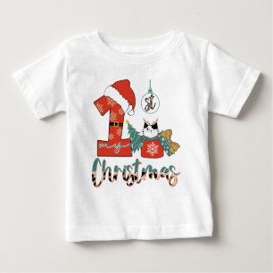 Meine erste Niedliche Weihnachtskatze Baby T-shirt