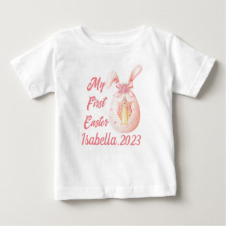 Meine erste Osterreligiöse Jesus Bunny Egg Girl Baby T-shirt