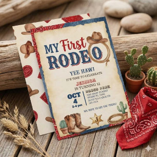 Meine erste Rodeo 12. Geburtstags-Cowboy-Kuhhaut  Einladung