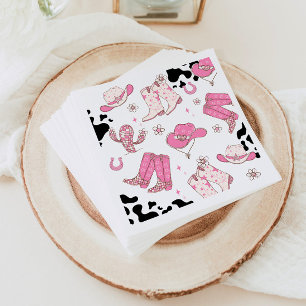 Meine erste Rodeo Cowgirl rosa Geburtstagsparty Serviette