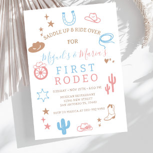 Meine erste Rodeo-Südstaaten-Zwillinge-Cowboy-Gebu Einladung