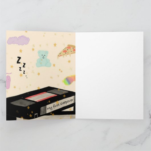 Meine erste Sleepover - Dreamcore VHS Nostalgie Karte (Innenseite)