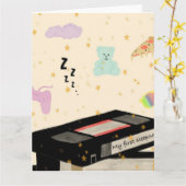 Meine erste Sleepover - Dreamcore VHS Nostalgie Karte (Gelbe Blume)