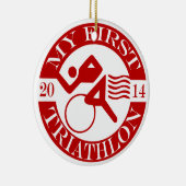 Meine erste Triathlon-Verzierung - 2014 Keramik Ornament (Rechts)