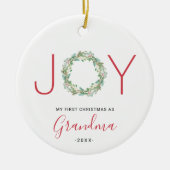 Meine erste Weihnachten als Oma Joy Wreath Keramik Ornament (Vorne)