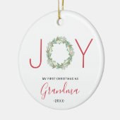 Meine erste Weihnachten als Oma Joy Wreath Keramik Ornament (Links)