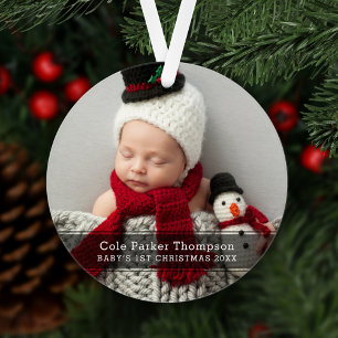 Meine erste Weihnachten Schwarz gestreifte benutze Ornament