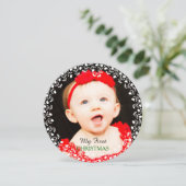 Meine erste Weihnachts-Fotokarte Feiertagskarte (Stehend Vorderseite)