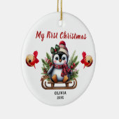 Meine erste Weihnachtsbinguin-Keramik Ornament (Rechts)