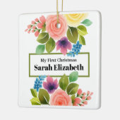 Meine erste Weihnachtsblume Keramikornament (Links)