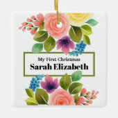 Meine erste Weihnachtsblume Keramikornament (Vorderseite)