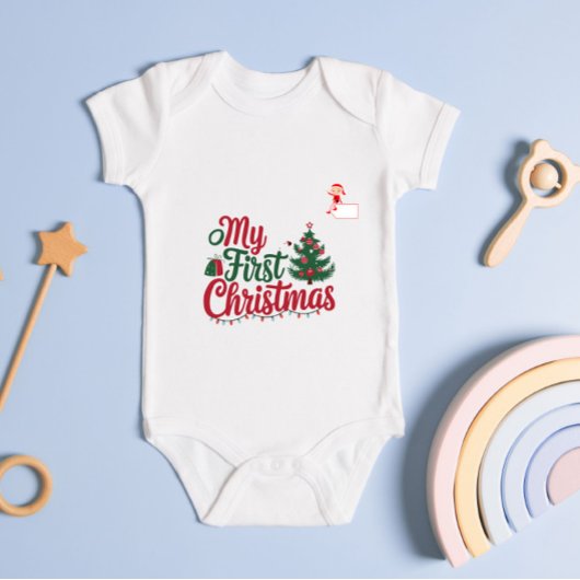 Meine erste Weihnachtsfamilie - individuelle Name Baby Strampler