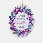 Meine erste Weihnachtsfeier als Lila Jahr Keramik Ornament (Rechts)