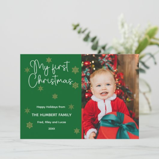 Meine erste Weihnachtskarte für das Foto Einladung (Stehend Vorderseite)