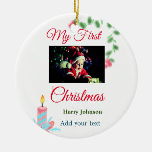 Meine erste Weihnachtskerze gibt dem Foto den Name Keramik Ornament