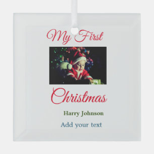 Meine erste Weihnachtskerze gibt dem Foto den Name Ornament Aus Glas