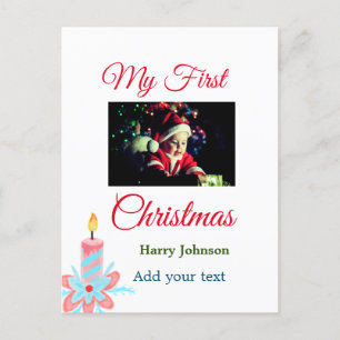 Meine erste Weihnachtskerze gibt dem Foto den Name Postkarte