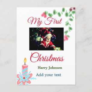 Meine erste Weihnachtskerze gibt dem Foto den Name Postkarte
