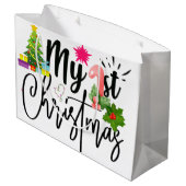 meine erste Weihnachtskleider für Baby Bodysuit Große Geschenktüte (Rückseite Schrägansicht)