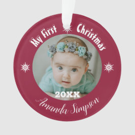 Meine erste Weihnachtsschneeflocke Gerahmte Orname Ornament