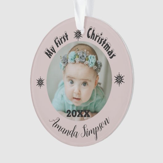 Meine erste Weihnachtsschneeflocke Gerahmte Orname Ornament (Vorderseite)