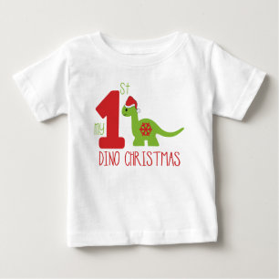 Meine erste Weihnachtstypografie Niedlich Dinosaur Baby T-shirt