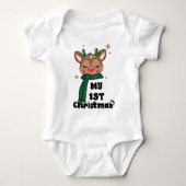 Meine erste Weihnachtstypografie Niedlich Rentiere Baby Strampler (Vorderseite)
