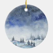 Meine erste Weihnachtszeit als Vater Winterfarbenj Keramik Ornament (Hinten)