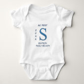 Meine erste Wiedersehen Blue Letter S Monogram Baby Strampler (Vorderseite)
