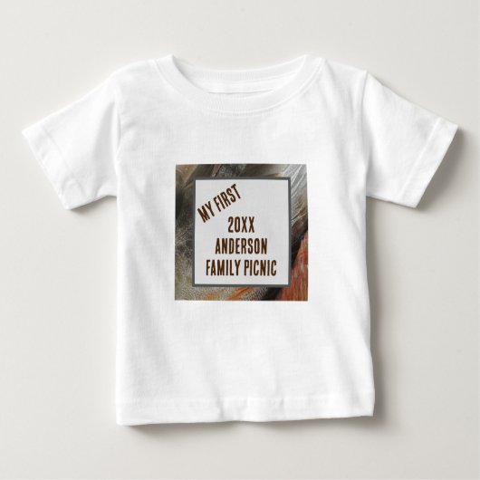 Meine erste Wiedersehen der Picnic Nature Feather Baby T-shirt (Vorderseite)