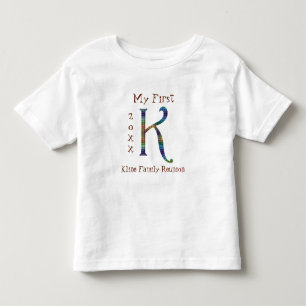 Meine erste Wiedersehen-Familie farbiger Letter K Kleinkind T-shirt