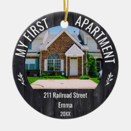 Meine erste Wohnung 2022 Individuelle Name & 2 Fot Keramik Ornament